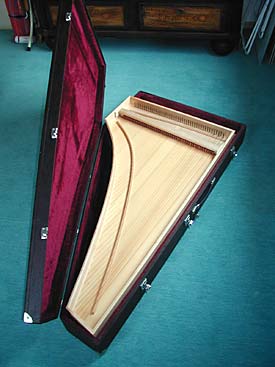 A view of the Cembalino in its travelling case